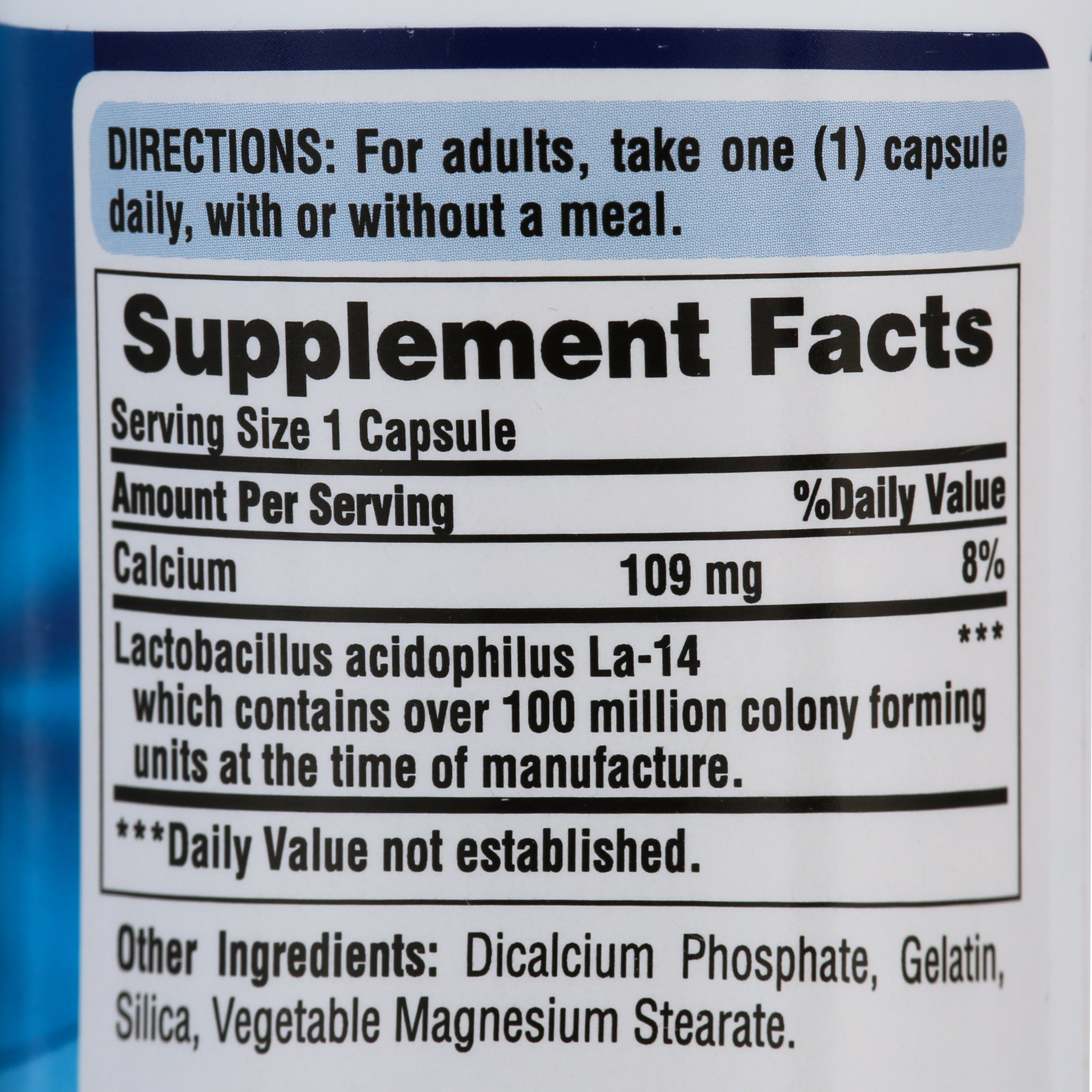 PURITANS PRIDE ACIDOPHILUS PROBIOTIC SUPPLEMENT 250 COUNT