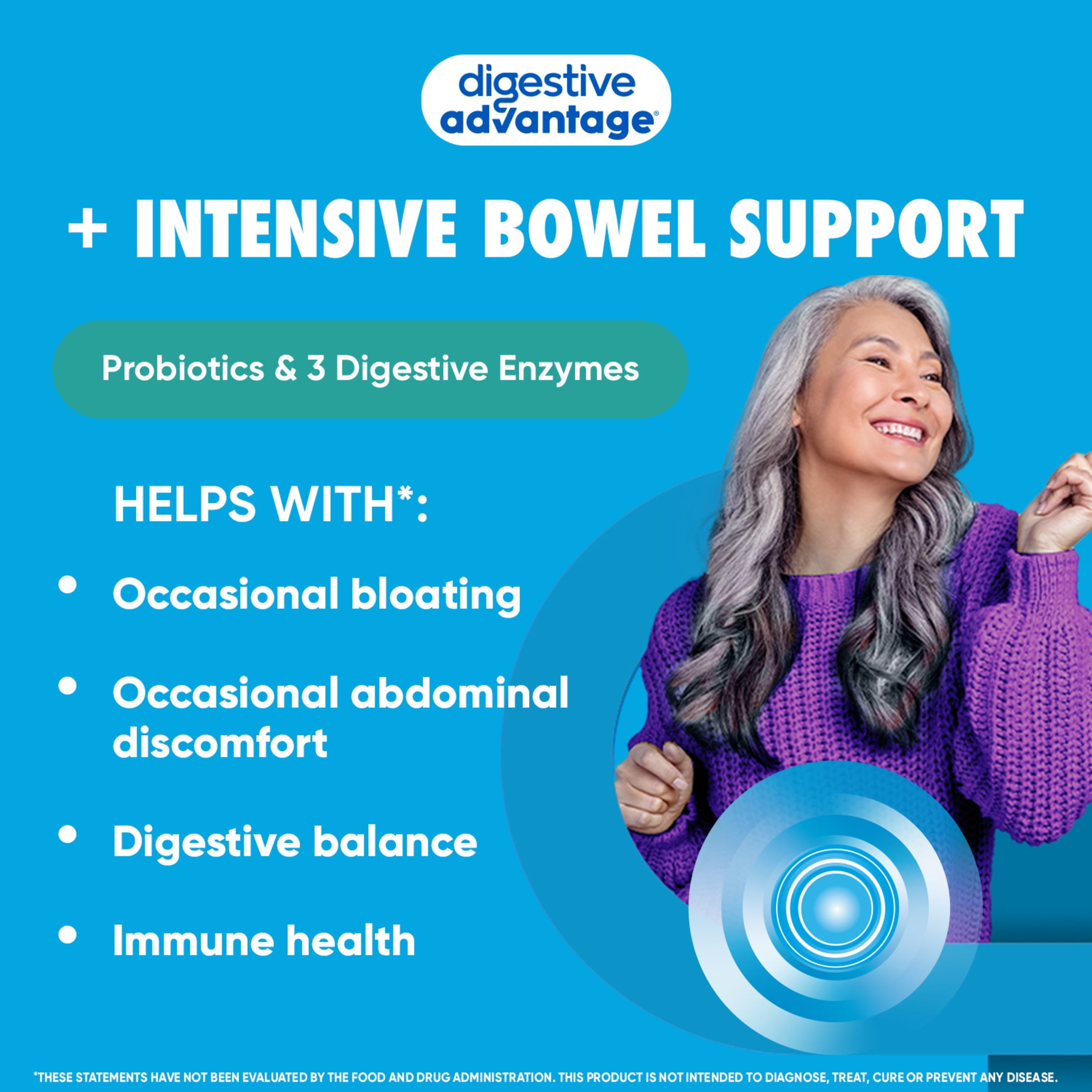 DIGESTIVE ADVANTAGE INTENSIVE BOWEL SUPPORT PROBIOTICS GUT HEALTH 32 CAPSULES FOR WOMEN MEN