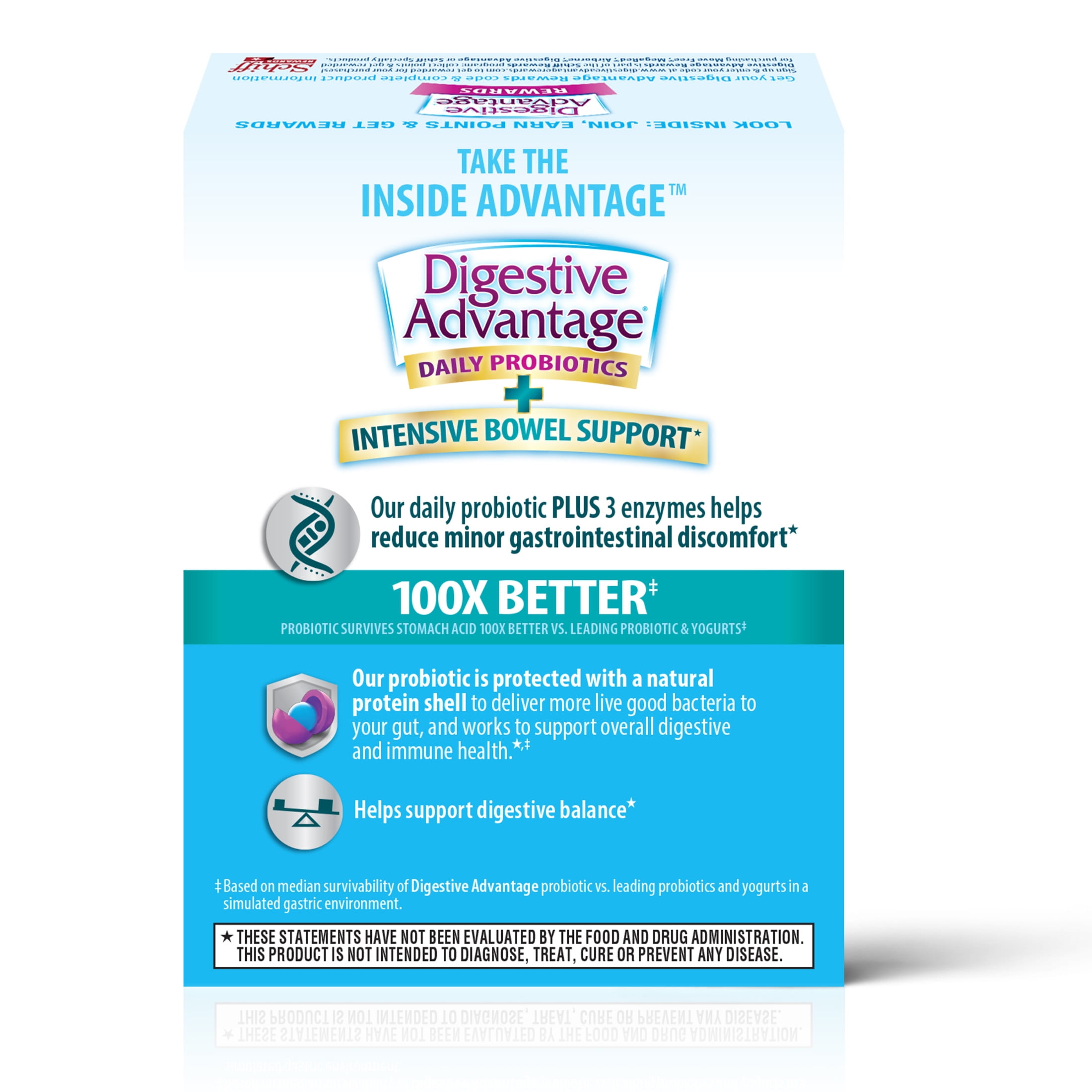 DIGESTIVE ADVANTAGE INTENSIVE BOWEL SUPPORT PROBIOTICS GUT HEALTH 32 CAPSULES FOR WOMEN MEN