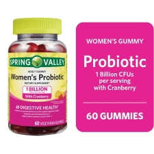 SPRING VALLEY WOMEN'S CRANBERRY PROBIOTIC GUMMIES RASPBERRY LEMON 60 COUNT