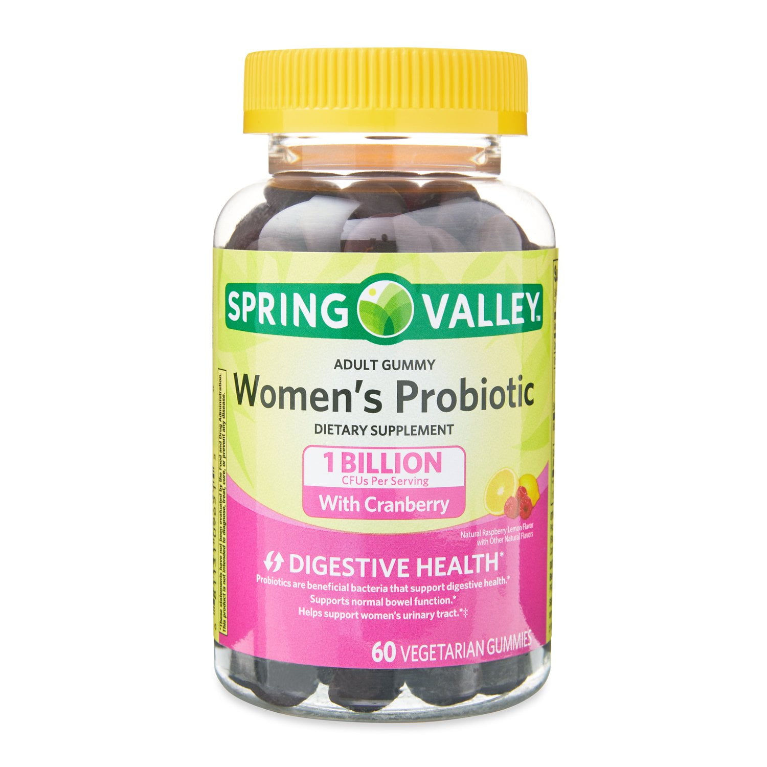 SPRING VALLEY WOMEN'S CRANBERRY PROBIOTIC GUMMIES RASPBERRY LEMON 60 COUNT