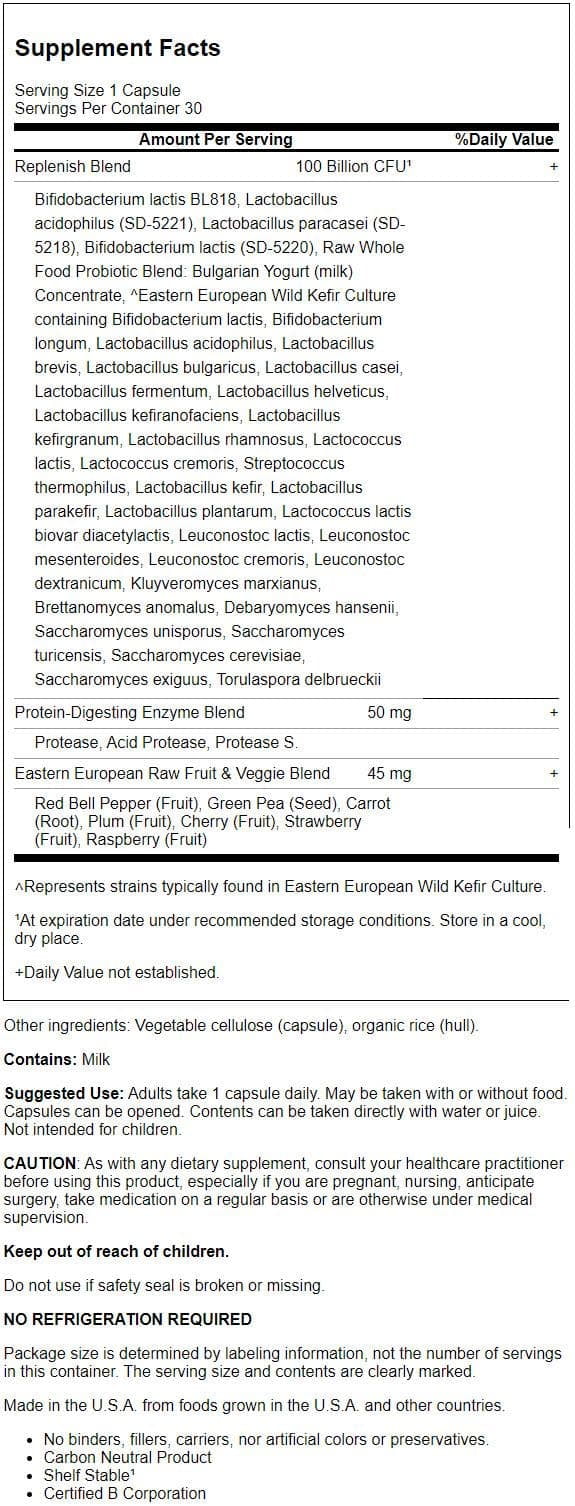 GARDEN OF LIFE RAW PROBIOTICS ULTIMATE CARE 100 BILLION CFU 30 VEG CAPS FOR OPTIMAL GUT HEALTH