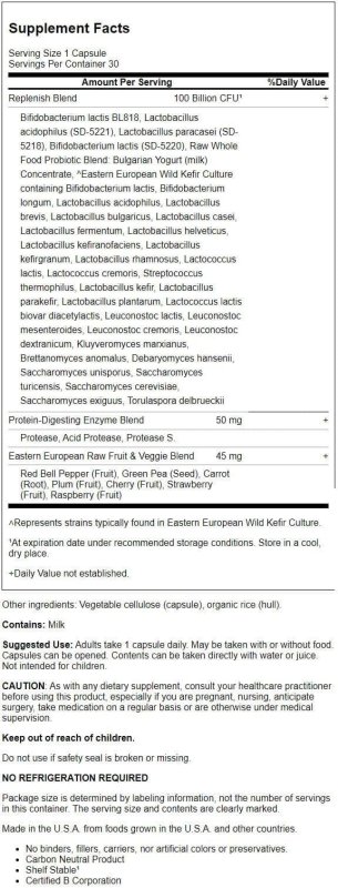 GARDEN OF LIFE RAW PROBIOTICS ULTIMATE CARE 100 BILLION CFU 30 VEG CAPS FOR OPTIMAL GUT HEALTH