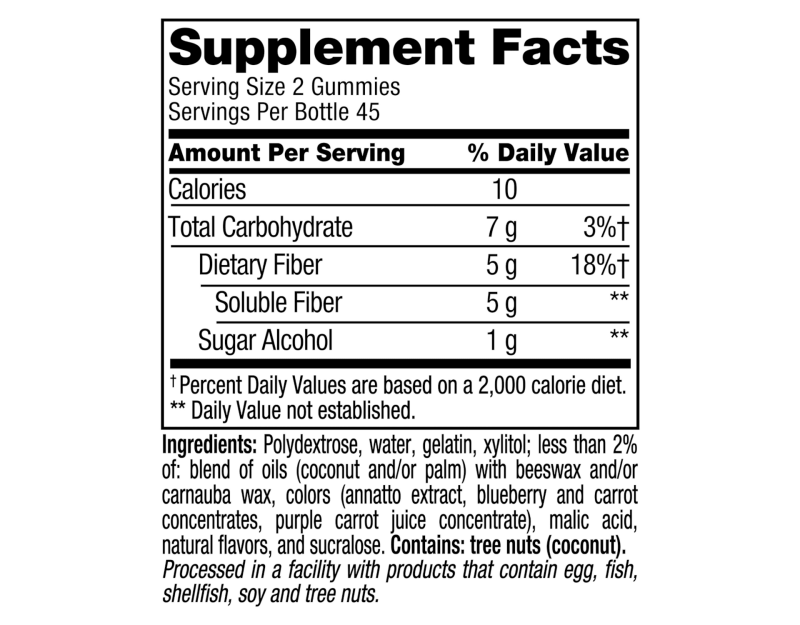 VITAFUSION FIBER WELL SUGAR FREE GUMMIES PEACH STRAWBERRY BERRY FLAVORS 90 GUMMIES