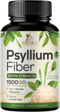 NATURE'S NUTRITION PSYLLIUM HUSK CAPSULES 1500MG NATURAL FIBER DIGESTION COLON HEALTH & REGULARITY NON-GMO GLUTEN FREE 60 VEG CAPSULES