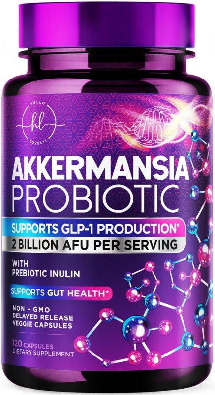 AKKERMANSIA PROBIOTIC INULIN FIBER SUPPLEMENT 2 BILLION AFU FOR GLP-1, DIGESTIVE HEALTH, IMMUNE SUPPORT 120 CAPSULES