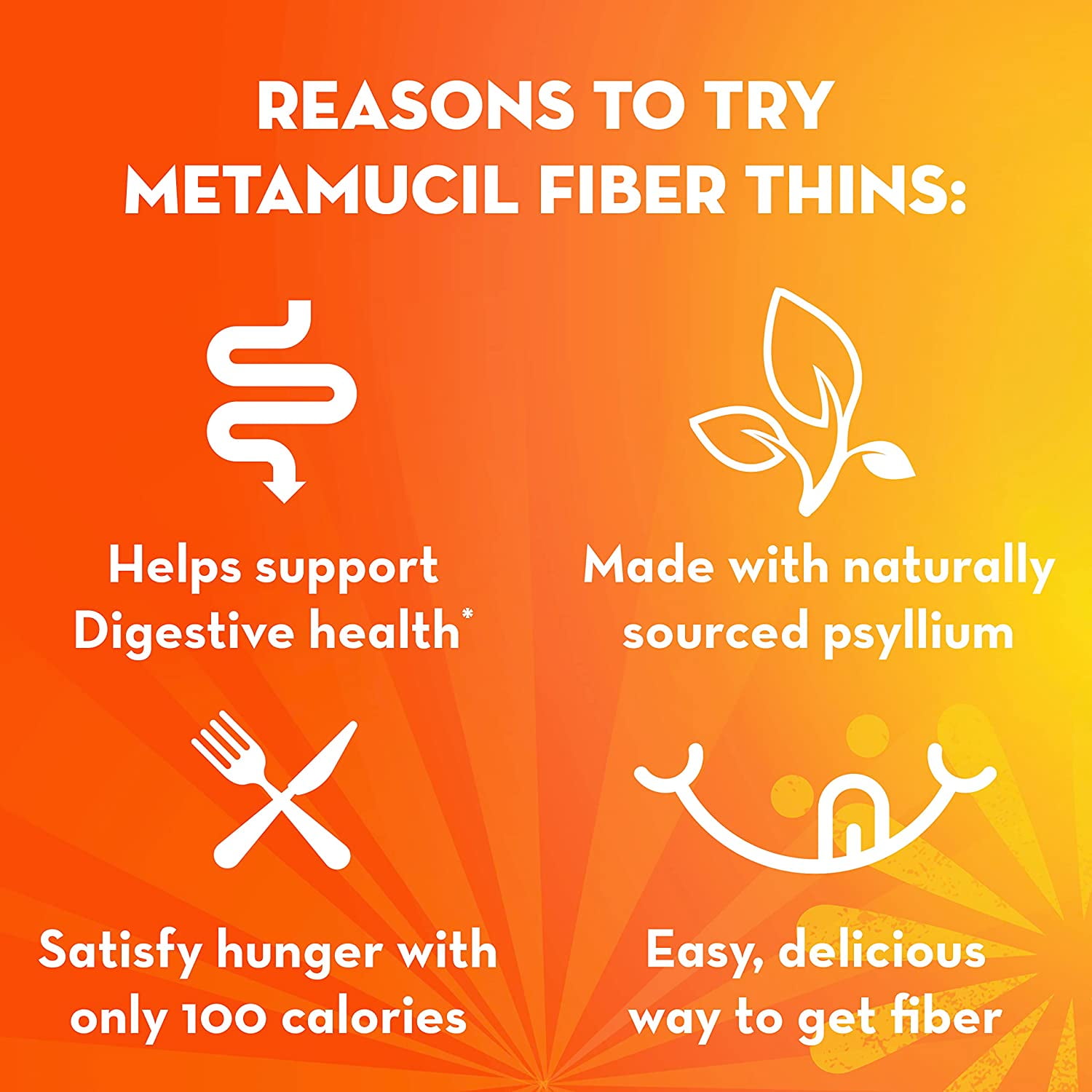 META MUCIL FIBER THINS DAILY PSYLLIUM HUSK SUPPLEMENT FOR DIGESTIVE HEALTH, APPLE CRISP FLAVOR, 12 COUNT X 4 PACK