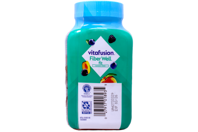 VITAFUSION FIBER WELL FIT FIBER B VITAMIN SUGAR FREE GUMMIES PEACH BERRY 90 CT