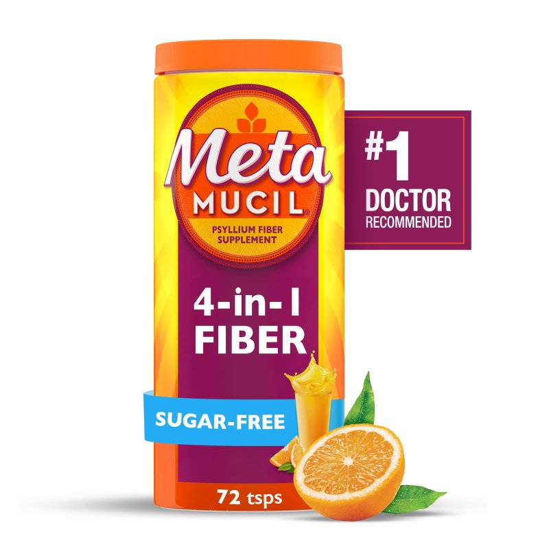 METAMUCIL ORANGE SUGAR FREE FIBER POWDER 72 SERVINGS FOR DIGESTIVE HEALTH