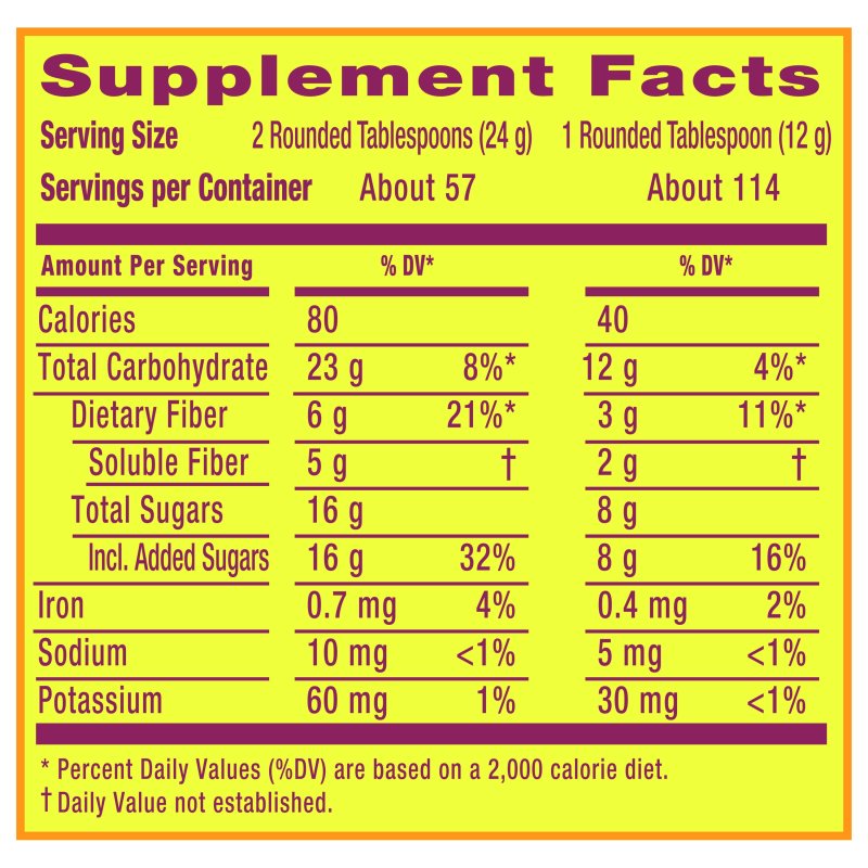 METAMUCIL FIBER SUPPLEMENT SUGAR PSYLLIUM POWDER ORANGE 114 SERVINGS FOR DIGESTIVE HEALTH.