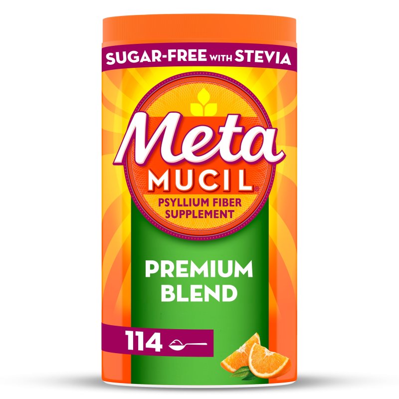 METAMUCIL FIBER POWDER WITH STEVIA FOR DIGESTIVE HEALTH ORANGE 114 SERVINGS