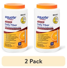 (2 PACK) EQUATE SUGAR FREE DAILY FIBER POWDER ORANGE SMOOTH 36.8 OZ