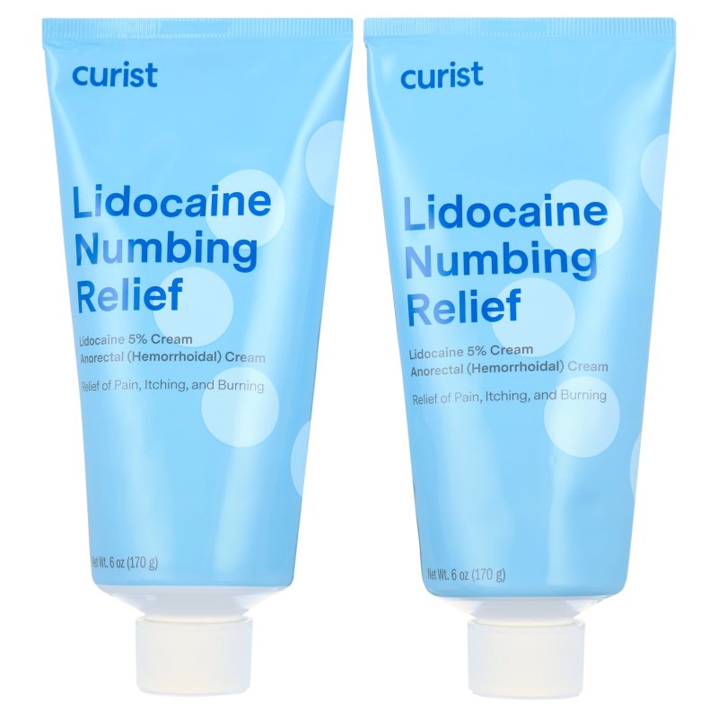 CURIST LIDOCAINE 5% PAIN RELIEF NUMBING CREAM 12 OZ 2 PACK