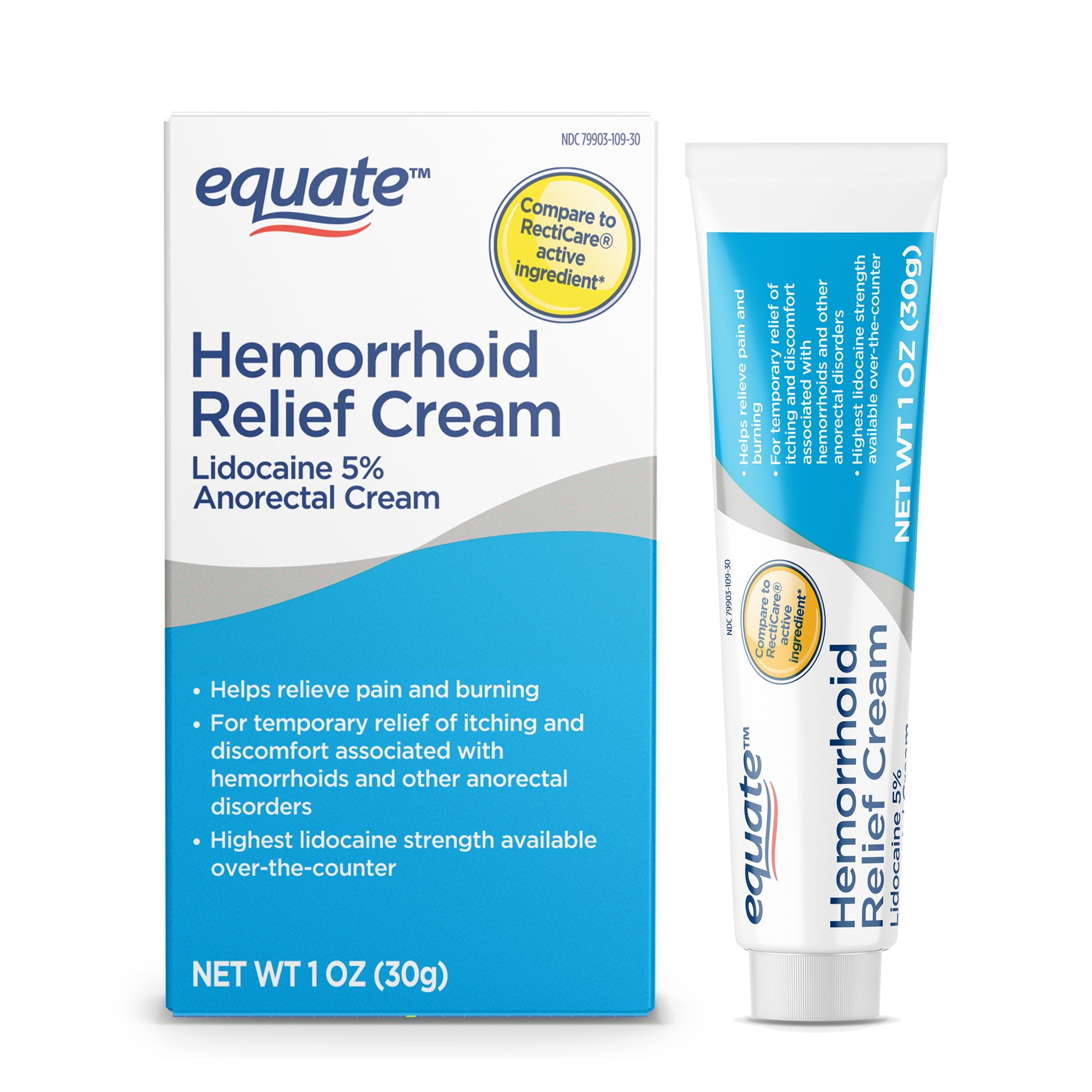 EQUATE HEMORRHOID RELIEF CREAM 5% LIDOCAINE TOPICAL OINTMENT FOR QUICK RELIEF