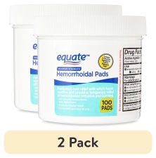 EQUATE MEDICATED COOL RELIEF HEMORRHOIDAL PADS 2 PACK 100 COUNT