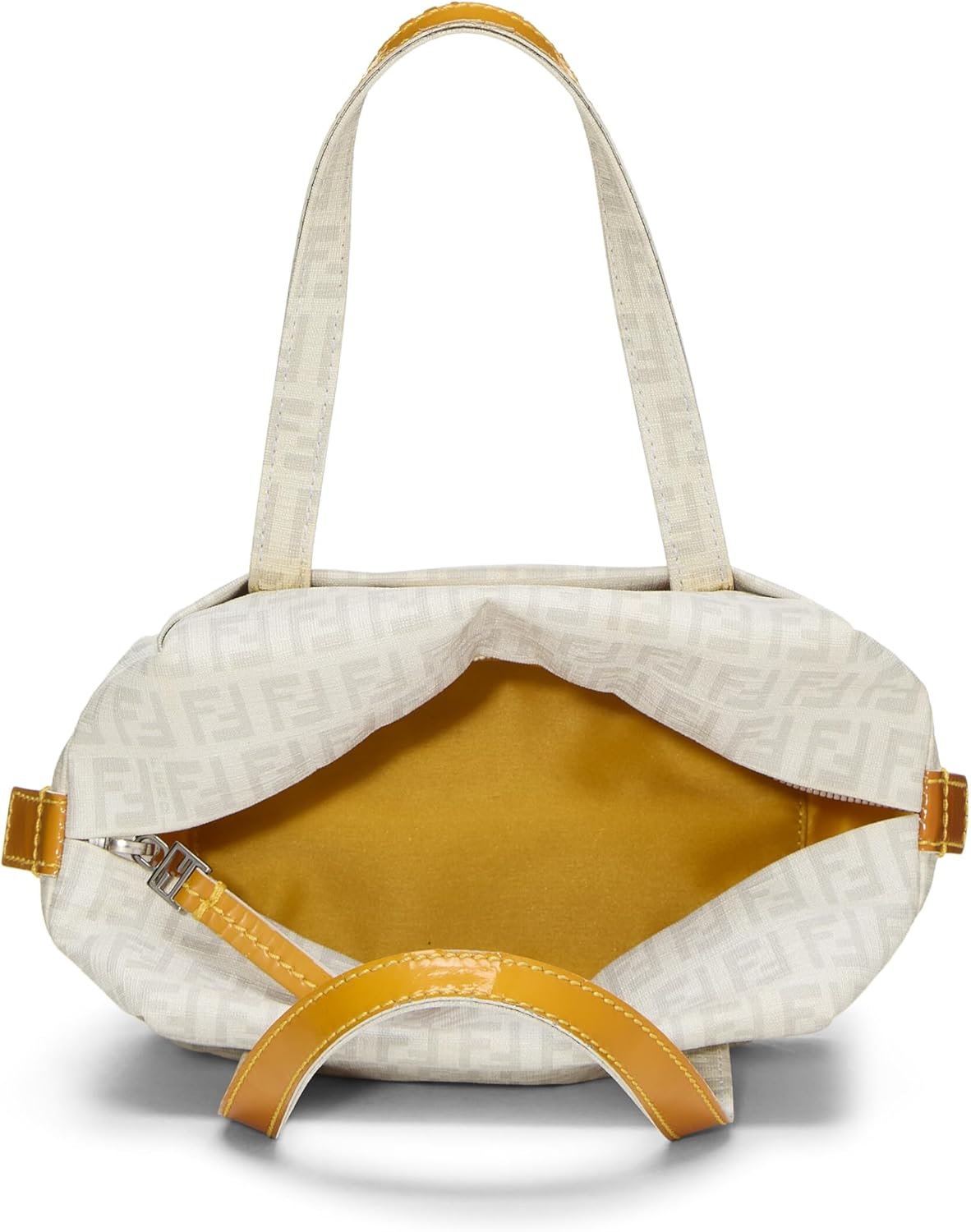 FENDI PRE-LOVED YELLOW ZUCCHINO COATED CANVAS BOSTON MINI, YELLOW