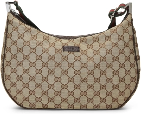 GUCCI PRE-LOVED ORIGINAL GG CANVAS WEB MESSENGER, BROWN