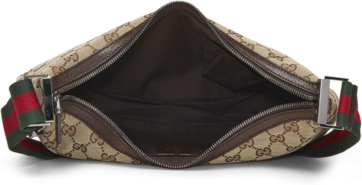 GUCCI PRE-LOVED ORIGINAL GG CANVAS WEB MESSENGER, BROWN