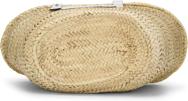 LOEWE PRE-LOVED WHITE RAFFIA BASKET BAG MEDIUM, WHITE