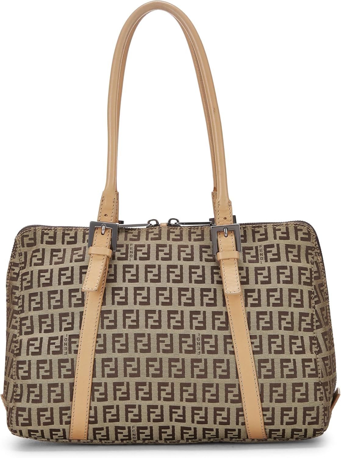 FENDI PRE-LOVED BEIGE ZUCCHINO CANVAS HANDBAG, BEIGE