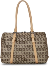 FENDI PRE-LOVED BEIGE ZUCCHINO CANVAS HANDBAG, BEIGE
