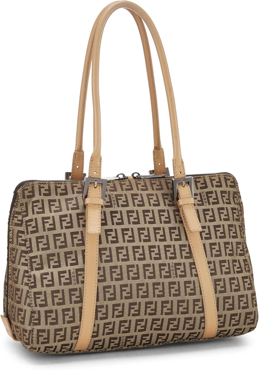 FENDI PRE-LOVED BEIGE ZUCCHINO CANVAS HANDBAG, BEIGE