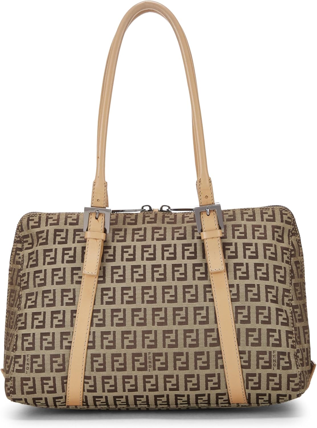 FENDI PRE-LOVED BEIGE ZUCCHINO CANVAS HANDBAG, BEIGE