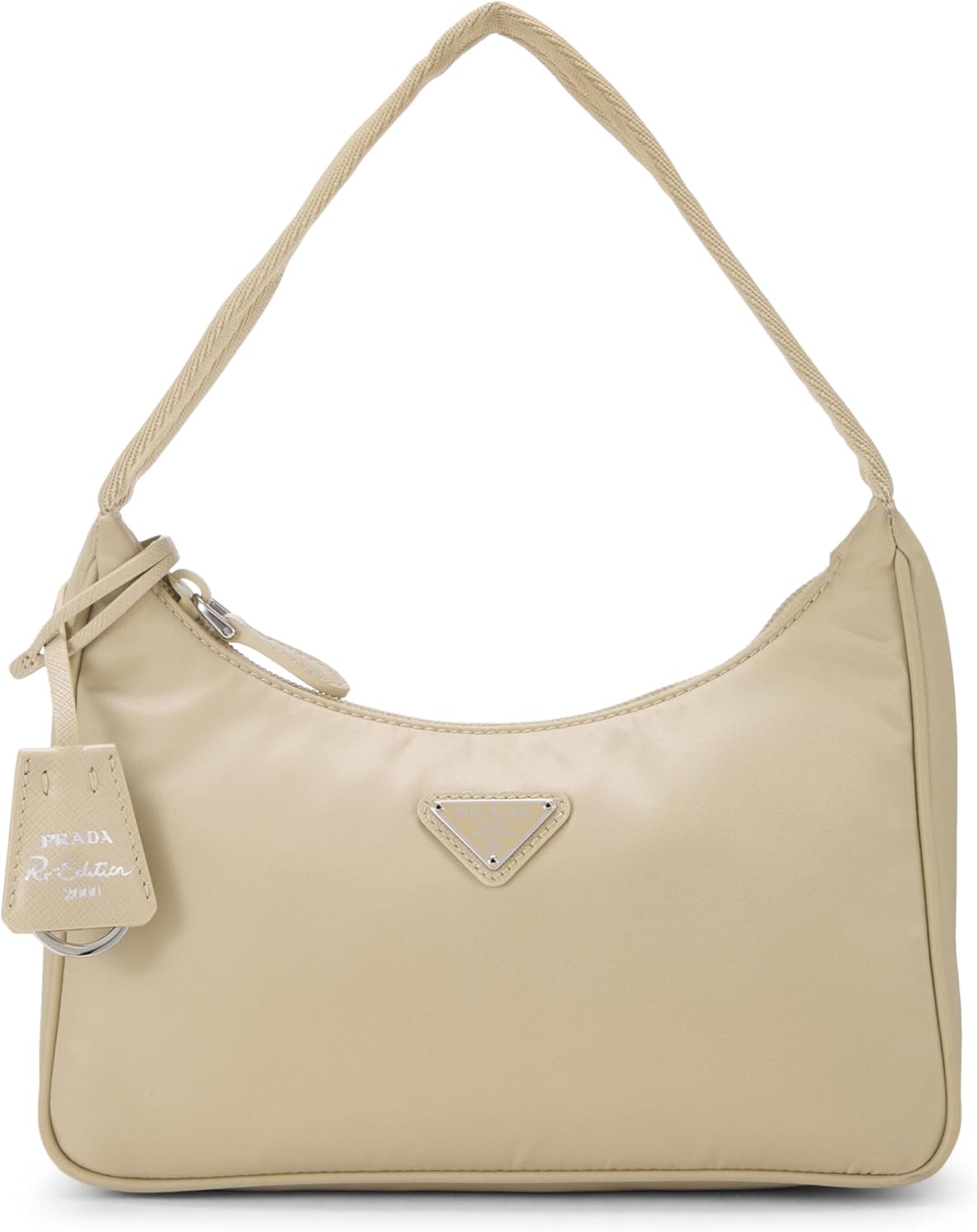 PRADA PRE-LOVED BEIGE TESSUTO RE-EDITION 2000 HOBO MINI, BEIGE