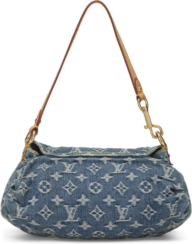 LOUIS VUITTON PRE-LOVED BLUE MONOGRAM DENIM PLEATY MINI, BLUE