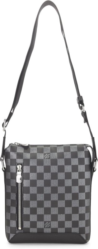 LOUIS VUITTON PRE-LOVED BLACK DAMIER INFINI DISCOVERY MESSENGER BB, BLACK