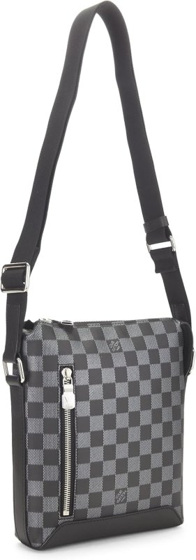 LOUIS VUITTON PRE-LOVED BLACK DAMIER INFINI DISCOVERY MESSENGER BB, BLACK