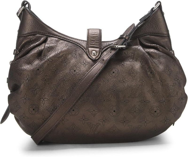 LOUIS VUITTON, PRE-LOVED BRONZE MONOGRAM LEATHER MAHINA EXTRA SMALL, BROWN ROLL OVER IMAGE TO ZOOM IN LOUIS VUITTON PRE-LOVED BRONZE MONOGRAM LEATHER MAHINA EXTRA SMALL, BROWN