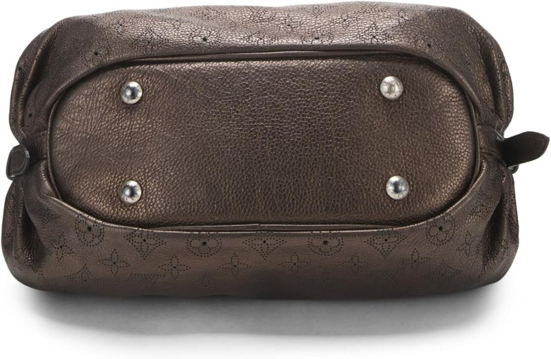 LOUIS VUITTON, PRE-LOVED BRONZE MONOGRAM LEATHER MAHINA EXTRA SMALL, BROWN ROLL OVER IMAGE TO ZOOM IN LOUIS VUITTON PRE-LOVED BRONZE MONOGRAM LEATHER MAHINA EXTRA SMALL, BROWN