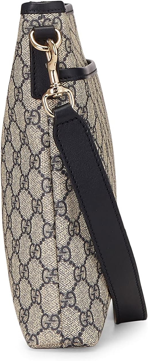 GUCCI PRE-LOVED NAVY ORIGINAL GG SUPREME CANVAS ZIP FLAT MESSENGER, NAVY