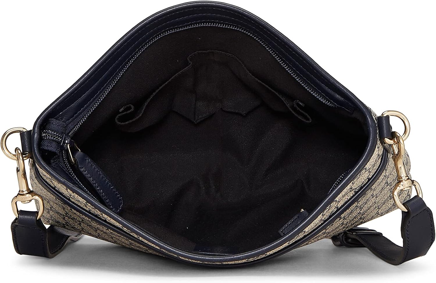 GUCCI PRE-LOVED NAVY ORIGINAL GG SUPREME CANVAS ZIP FLAT MESSENGER, NAVY