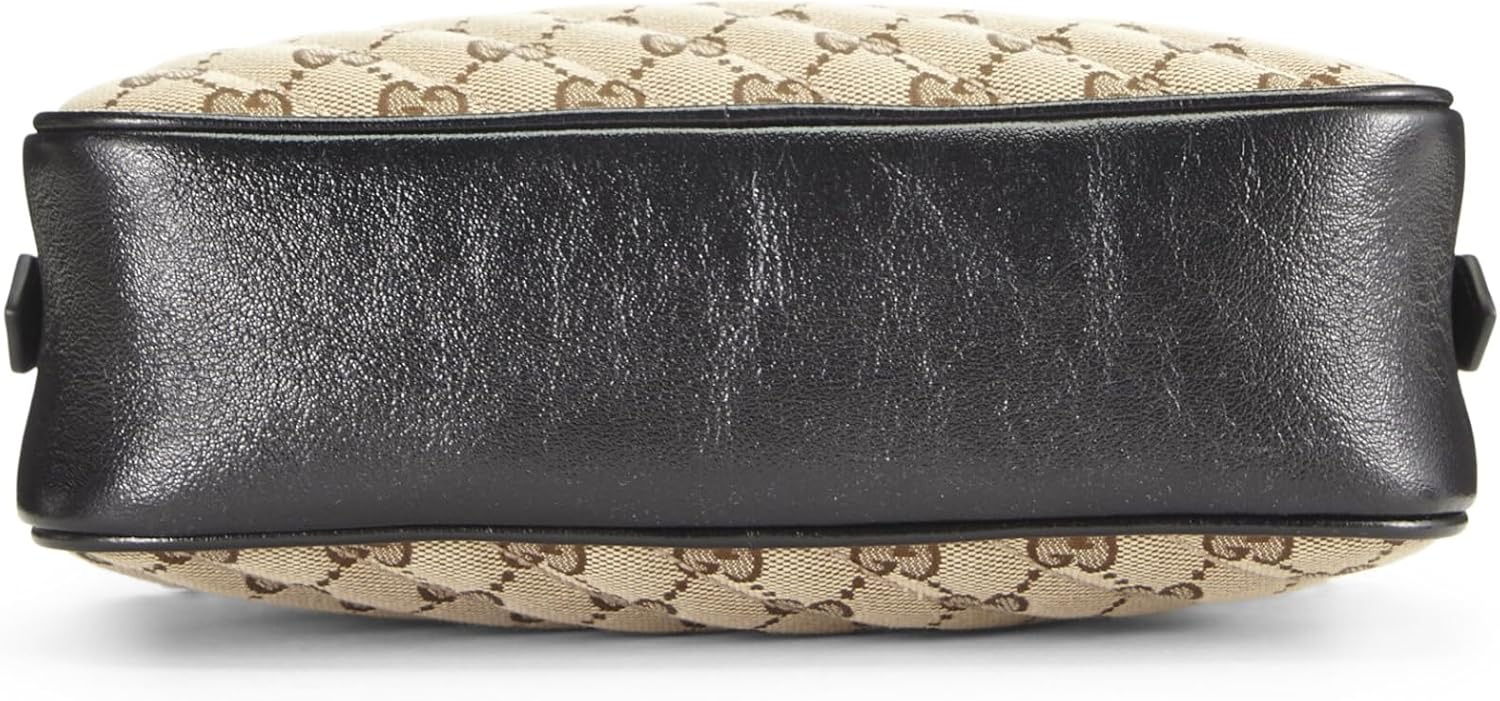 GUCCI PRE-LOVED BLACK ORIGINAL GG CANVAS MARMONT CROSSBODY SMALL, BLACK