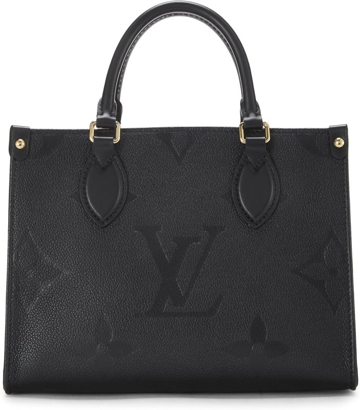 LOUIS VUITTON PRE-LOVED BLACK GIANT MONOGRAM EMPREINTE ON THE GO PM, BLACK