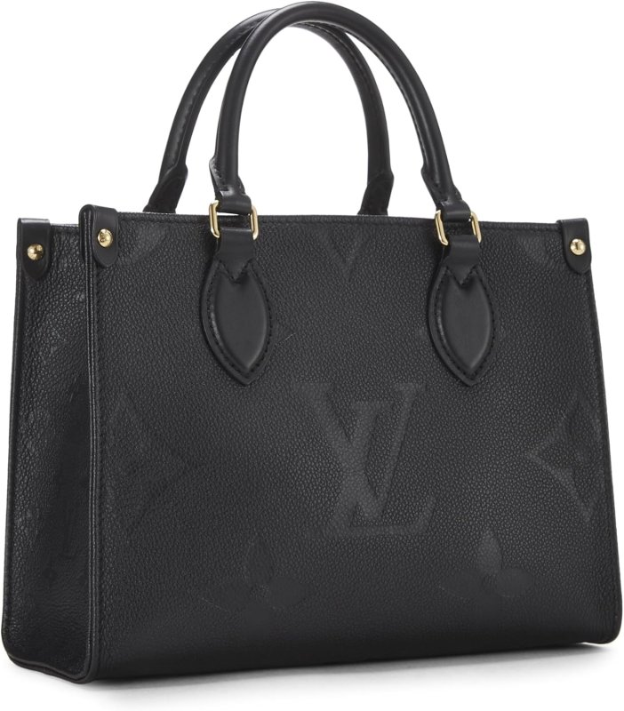 LOUIS VUITTON PRE-LOVED BLACK GIANT MONOGRAM EMPREINTE ON THE GO PM, BLACK