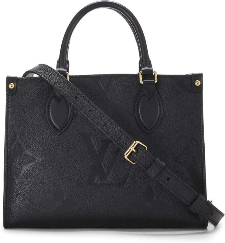 LOUIS VUITTON PRE-LOVED BLACK GIANT MONOGRAM EMPREINTE ON THE GO PM, BLACK