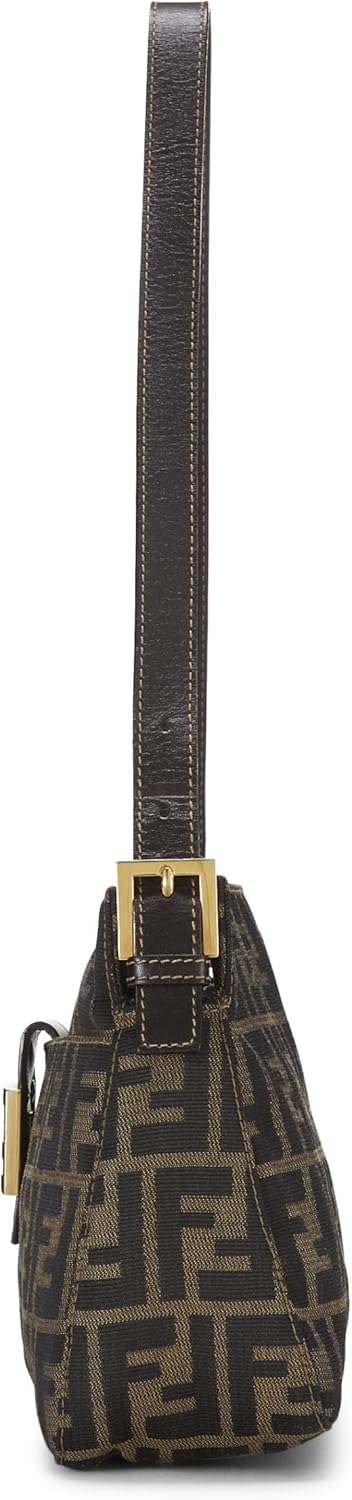 FENDI PRE-LOVED BROWN ZUCCHINO CANVAS CROSSBODY SMALL, BROWN