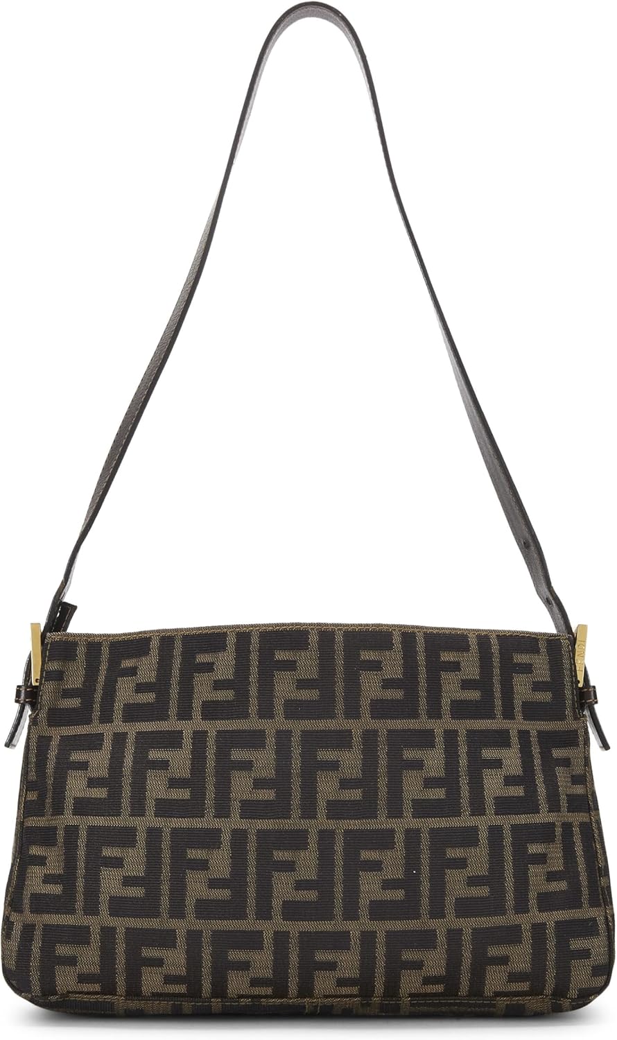 FENDI PRE-LOVED BROWN ZUCCHINO CANVAS CROSSBODY SMALL, BROWN