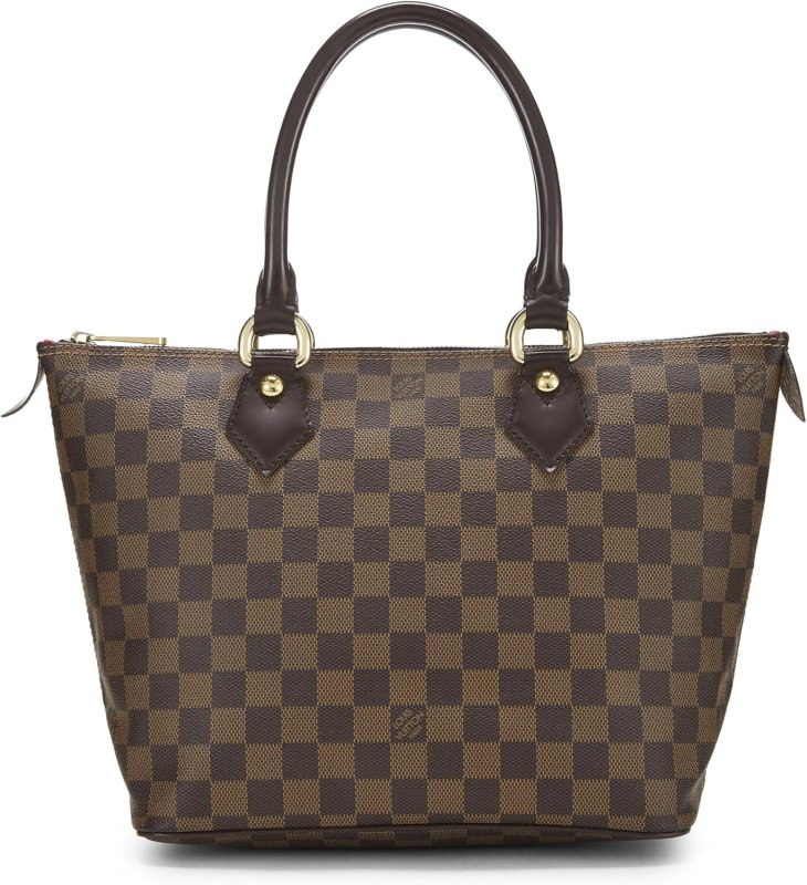 LOUIS VUITTON PRE-LOVED DAMIER EBENE SALEYA PM, BROWN