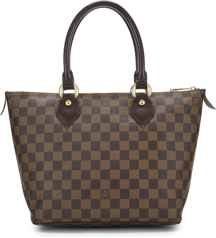 LOUIS VUITTON PRE-LOVED DAMIER EBENE SALEYA PM, BROWN