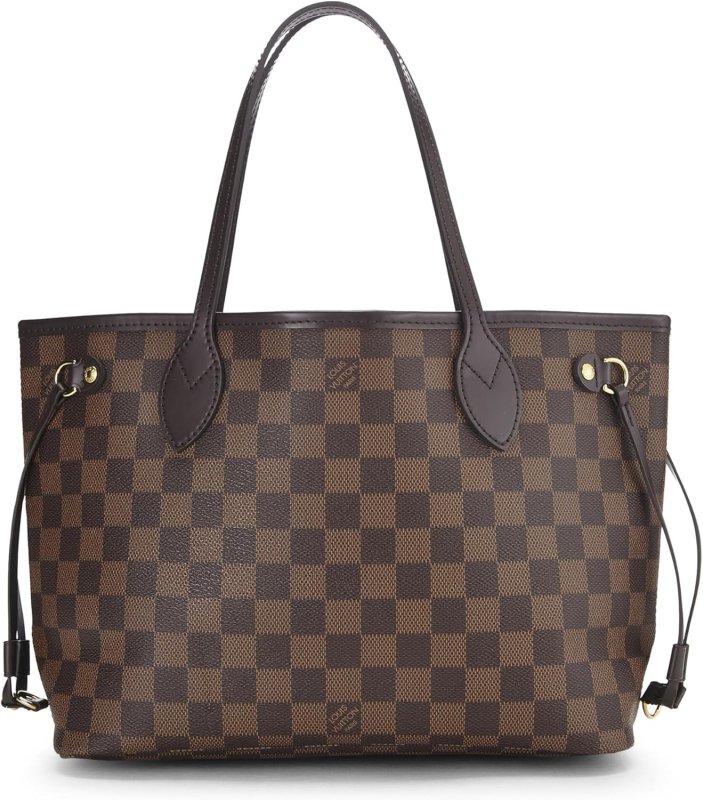 LOUIS VUITTON PRE-LOVED DAMIER EBENE NEVERFULL PM, BROWN