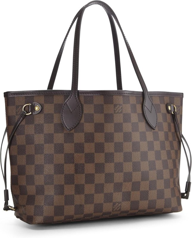 LOUIS VUITTON PRE-LOVED DAMIER EBENE NEVERFULL PM, BROWN