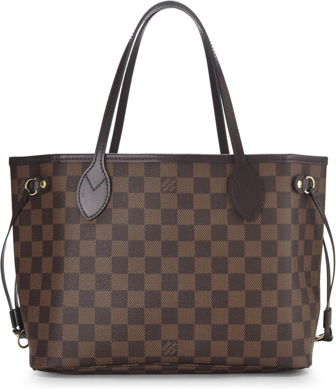 LOUIS VUITTON PRE-LOVED DAMIER EBENE NEVERFULL PM, BROWN
