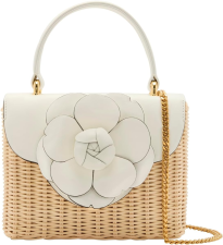 OSCAR DE LA RENTA WICKER MINI TRO BAG