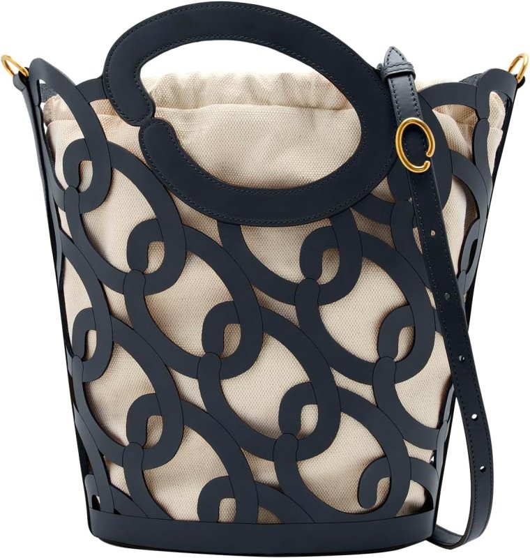 OSCAR DE LA RENTA OSCAR CHAIN-LINK LEATHER TOTE