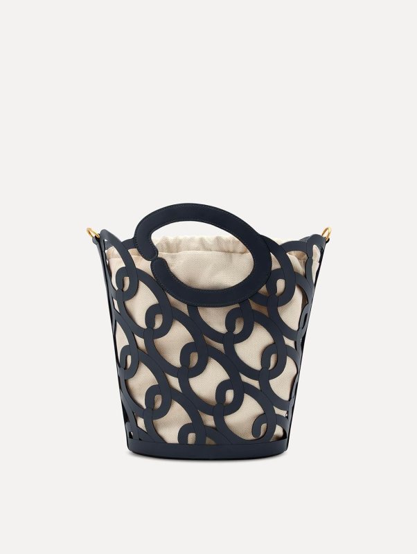OSCAR DE LA RENTA OSCAR CHAIN-LINK LEATHER TOTE