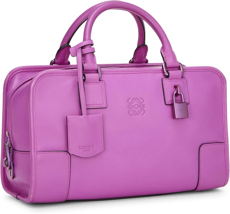 LOEWE, PRE-LOVED PURPLE LEATHER AMAZONA 28, PURPLE ROLL OVER IMAGE TO ZOOM IN LOEWE PRE-LOVED PURPLE LEATHER AMAZONA 28, PURPLE